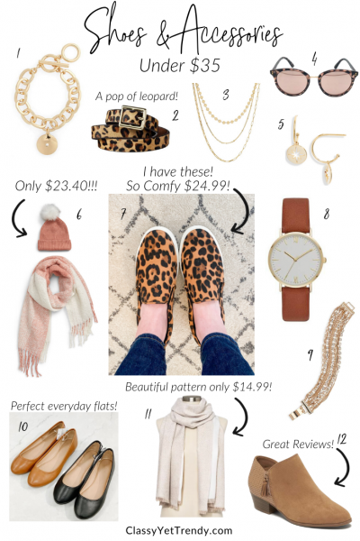 Shoes and Accessories Under $35