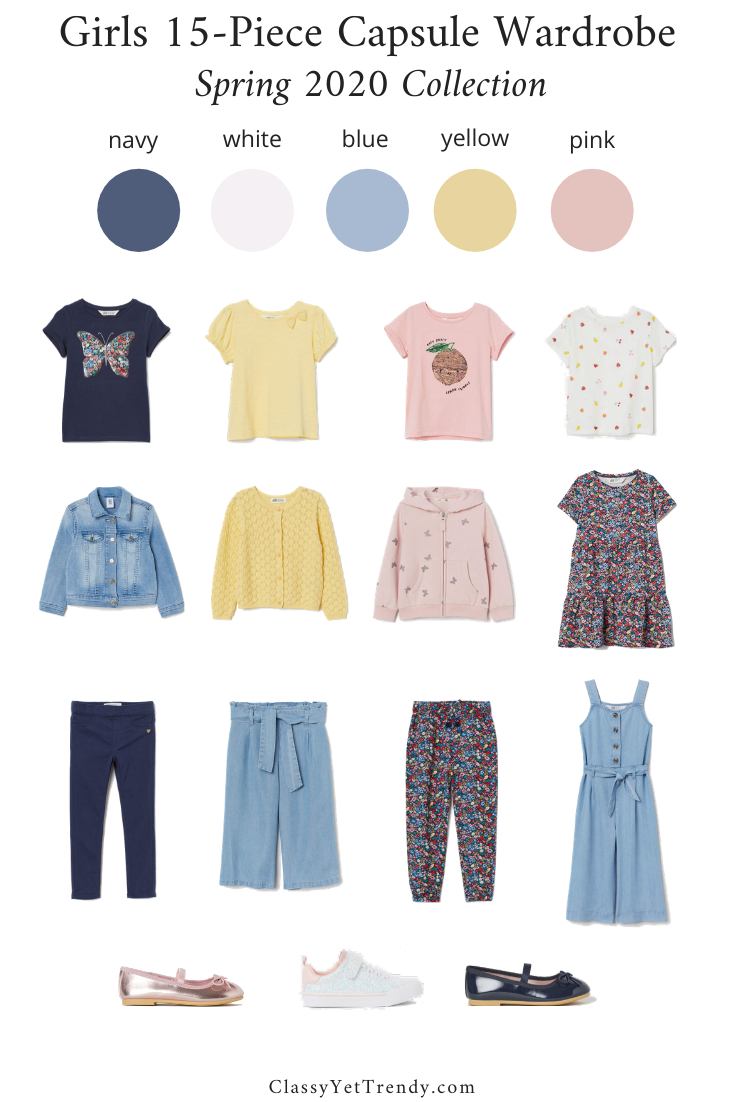 Girls 15-Piece Spring 2020 Capsule Wardrobe