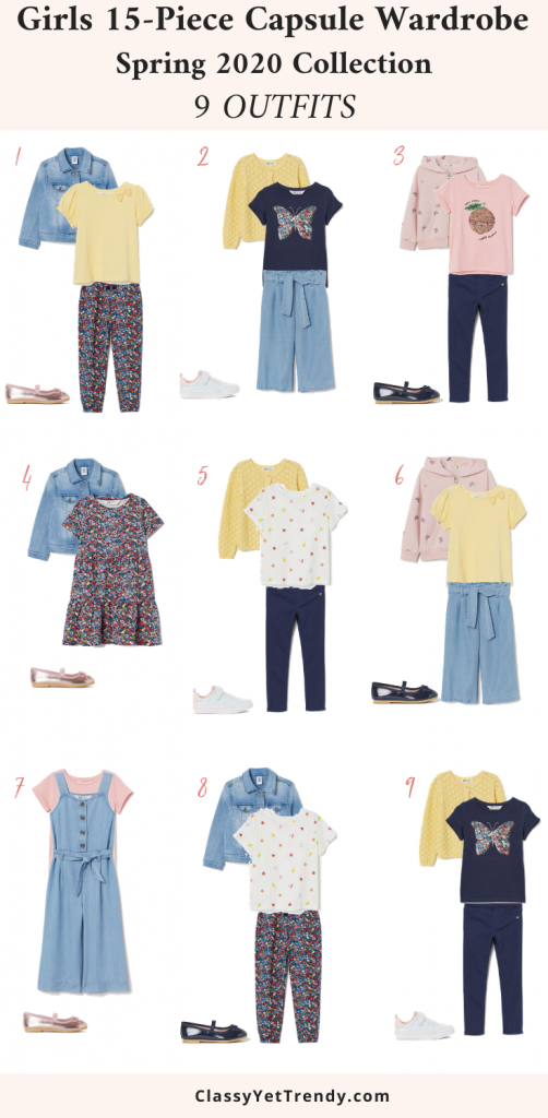 Girls 15-Piece Spring 2020 Capsule Wardrobe - Classy Yet Trendy