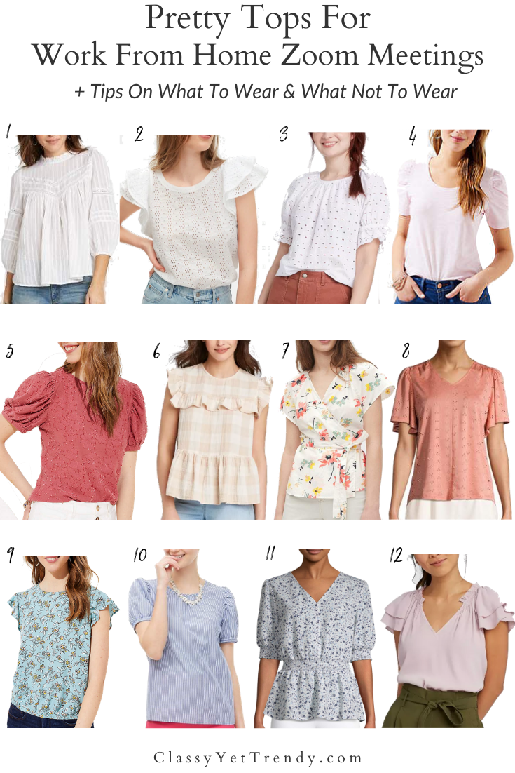 Pretty Tops For Work From Home Zoom Meetings + Tips On What To Wear