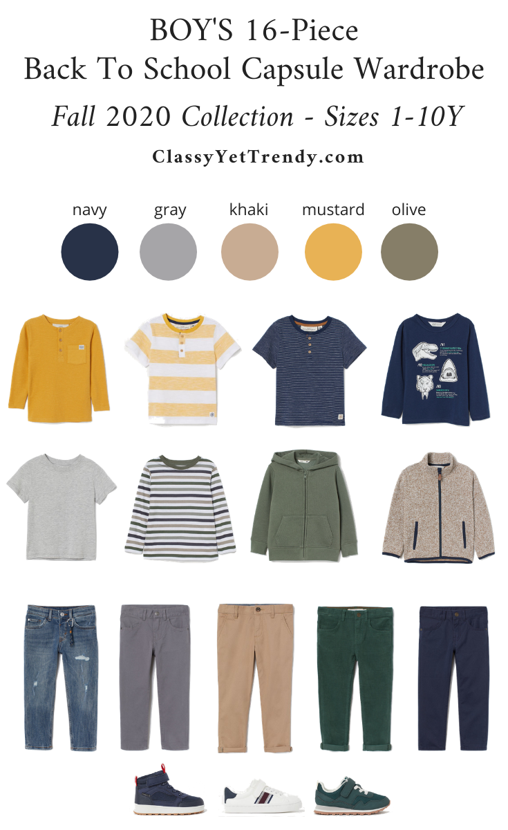 Boy’s 16-Piece Back To School Capsule Wardrobe Fall 2020 + 9 Outfits