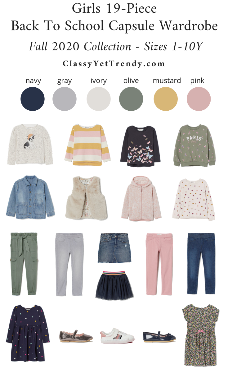 Girl’s 19-Piece Back To School Capsule Wardrobe: Fall 2020 + 9 Outfits