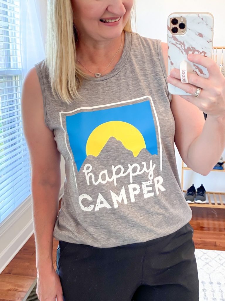 Outdoors-Camping-Capsule-Wardrobe-Summer-2020-Happy-Camper-Amazon-tank-closeup