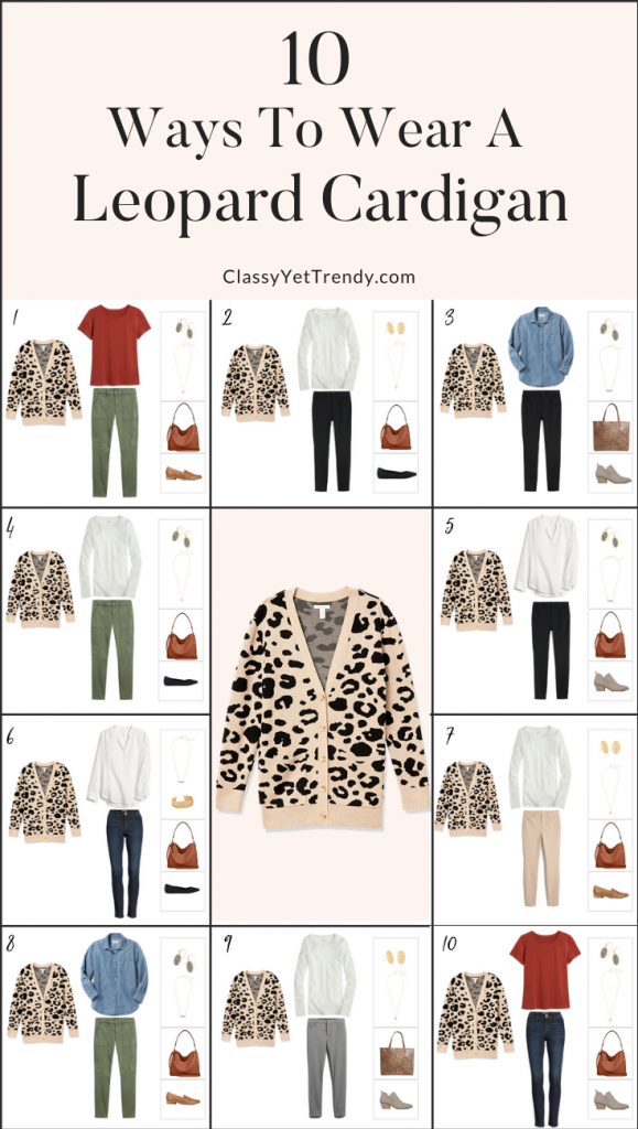 10 Ways To Wear A Leopard Cardigan - Teacher Fall 2020 Capsule Wardrobe