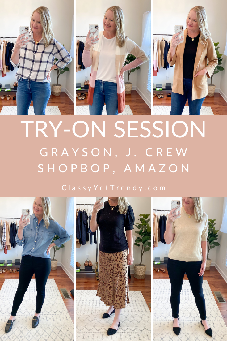 Grayson, Shopbop, J. Crew, Amazon  Try-On Session