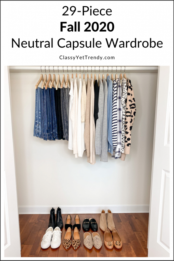 29-Piece Fall 2020 Neutral Capsule Wardrobe - closet pin