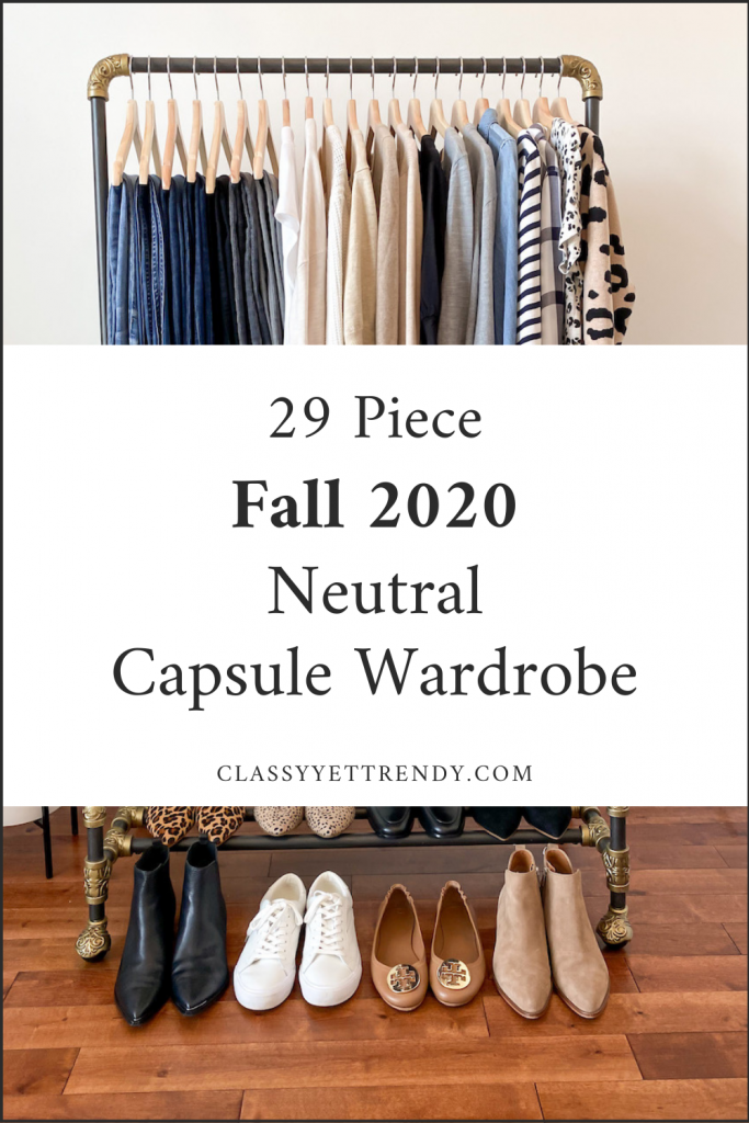 29 Piece Fall 2020 Neutral Capsule Wardrobe - clothing rack pin