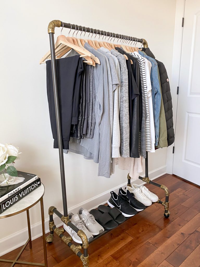 Simplified Style Athleisure Capsule Wardrobe - preview clothes rack side