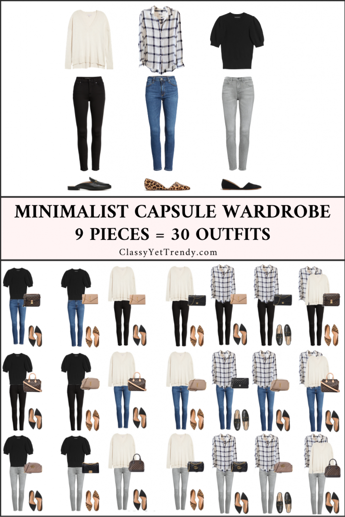 9 Pieces 30 Outfits - Minimalist Capsule Wardrobe