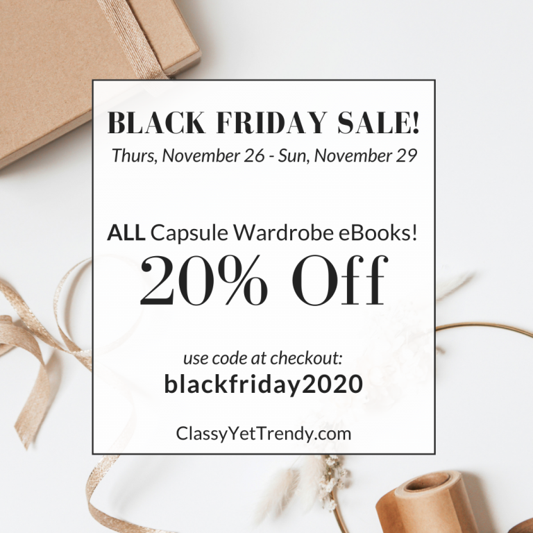 Classy Yet Trendy’s Black Friday Sale – Capsule Wardrobe eBooks 20% Off