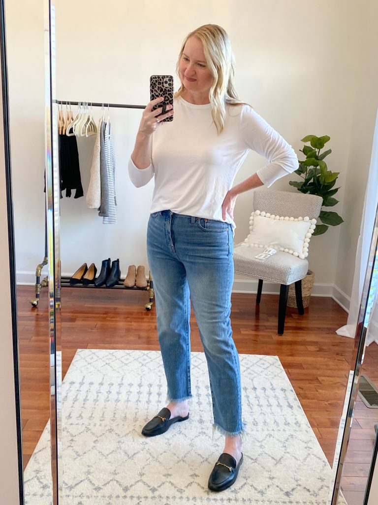 Madewell J Crew Try-On Nov20 - Perfect Vintage Crop Jeans Ainsworth Wash