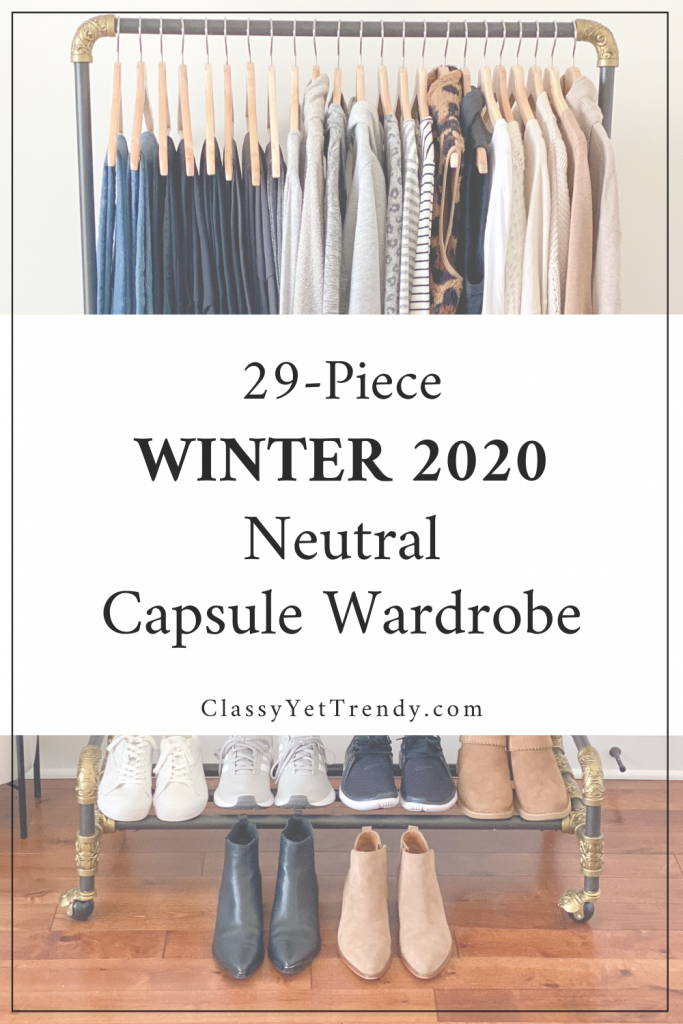 29-Piece Winter 2020 Neutral Casual Athleisure Capsule Wardrobe pin1