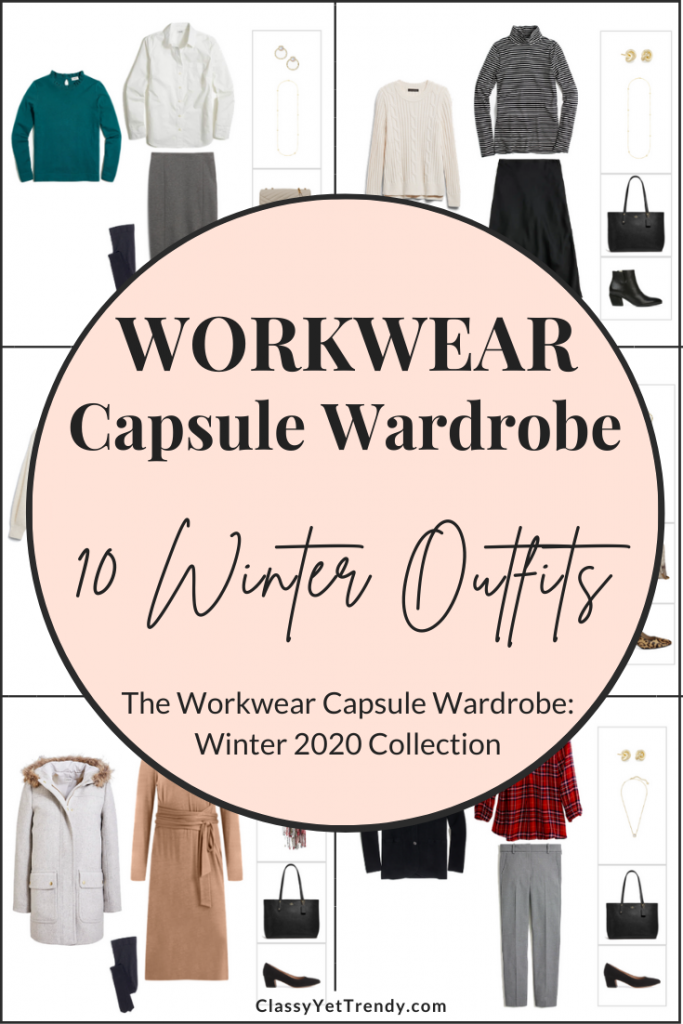 Workwear Capsule Wardrobe Winter 2020 - 10 Outfits Preview Pin