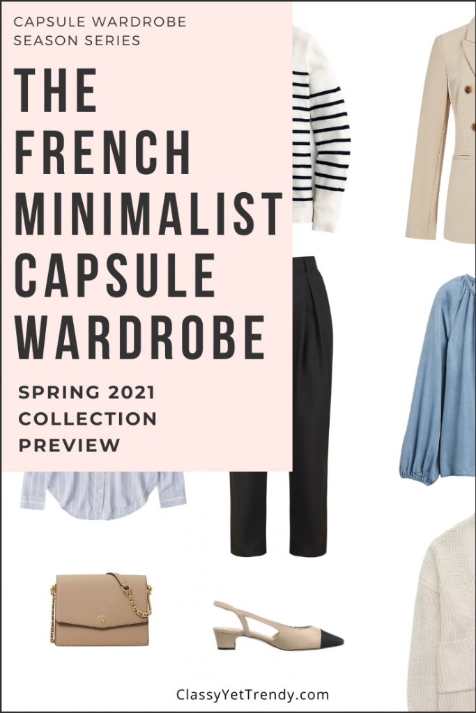 French Minimalist Capsule Wardrobe Spring 2021 Pin