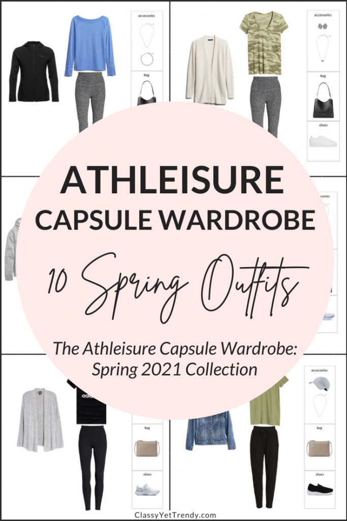 Athleisure Capsule Wardrobe Spring 2021 - 10 Outfits Pin1