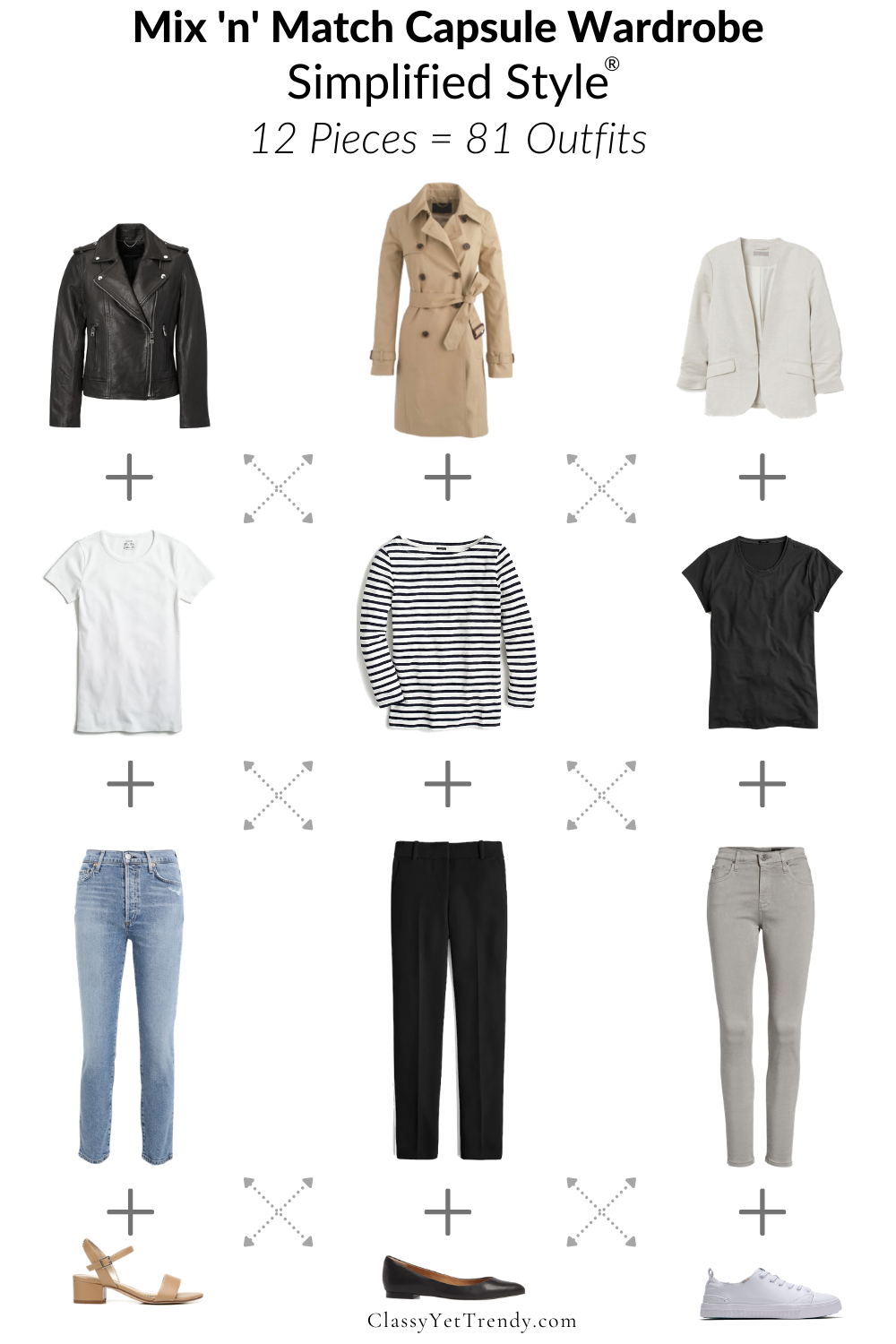 Mix N Match Capsule Wardrobe 12 Pieces 81 Outfits Classy Yet Trendy