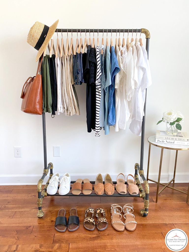 My Summer 2021 Capsule Wardrobe - clothes rack full