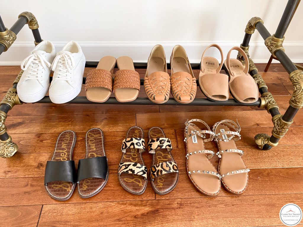 My Summer 2021 Capsule Wardrobe - shoes clothes rack