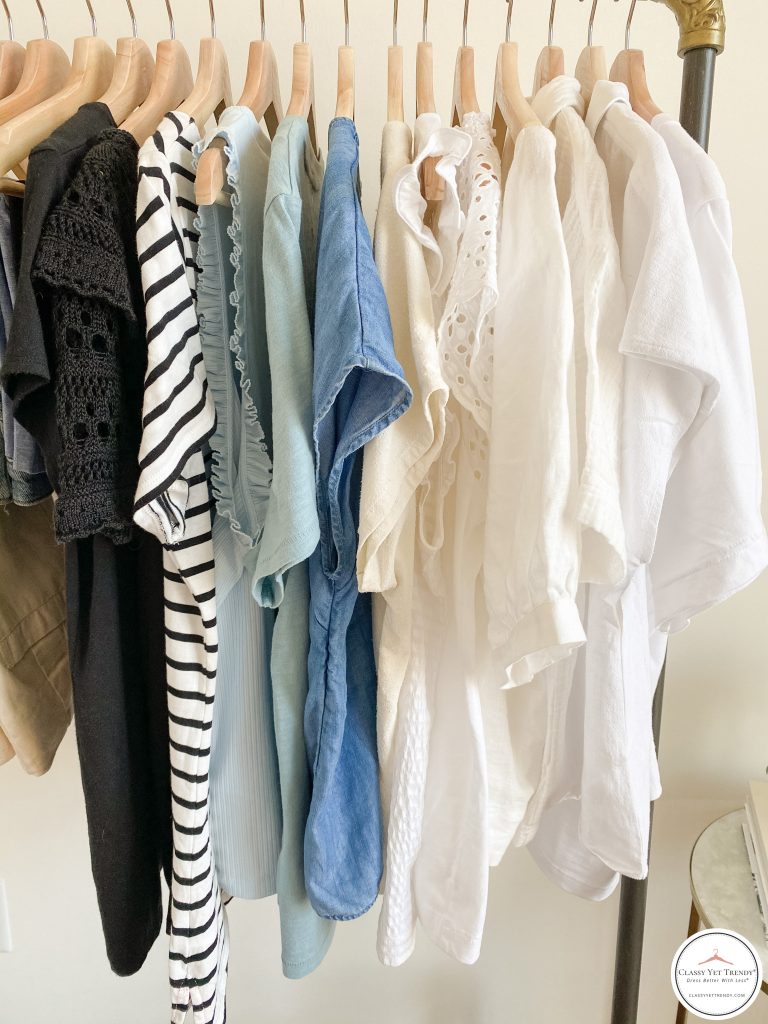 My Summer 2021 Capsule Wardrobe - tops clothes rack