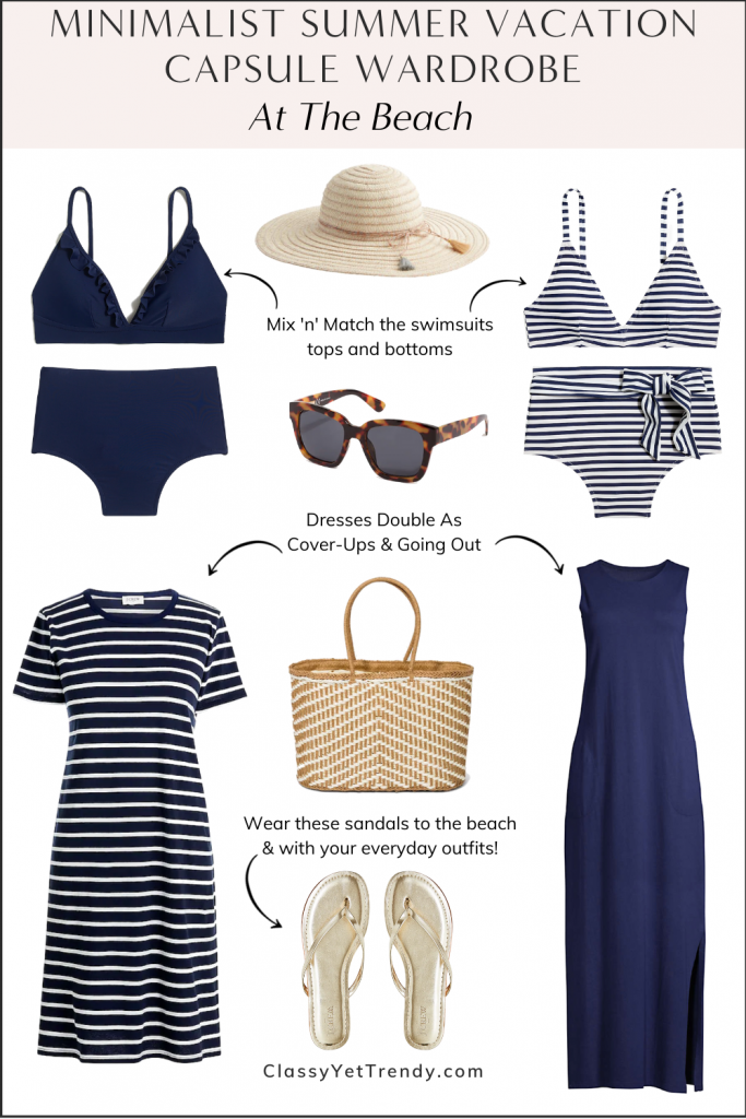 Minimalist Summer Beach Vacation Capsule Wardrobe 2021 - At The Beach