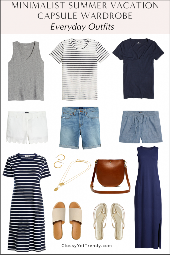 Minimalist Summer Beach Vacation Capsule Wardrobe 2021 - Everyday Outfits