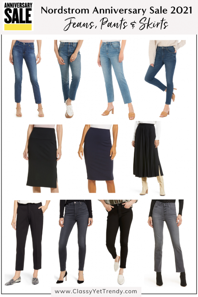 Nordstrom Anniversary Sale 2021 Capsule Wardrobe Essentials - Jeans Pants Skirts