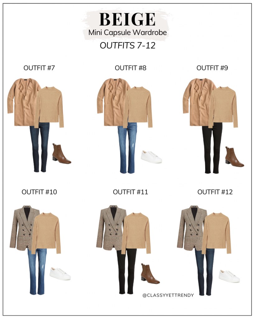 CLASSY YET TRENDY - BEIGE MINI CAPSULE WARDROBE - OUTFITS 7-12