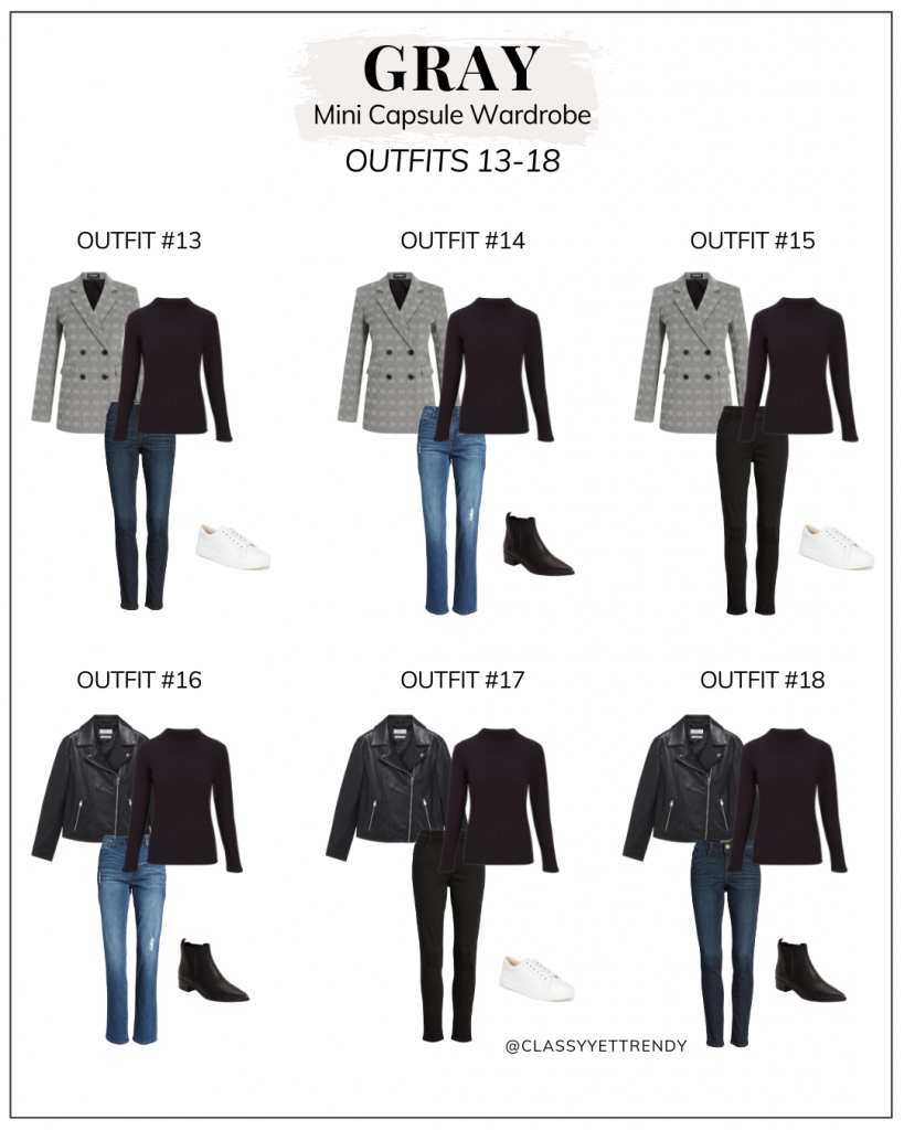 CLASSY YET TRENDY - GRAY MINI CAPSULE WARDROBE - OUTFITS 13-18