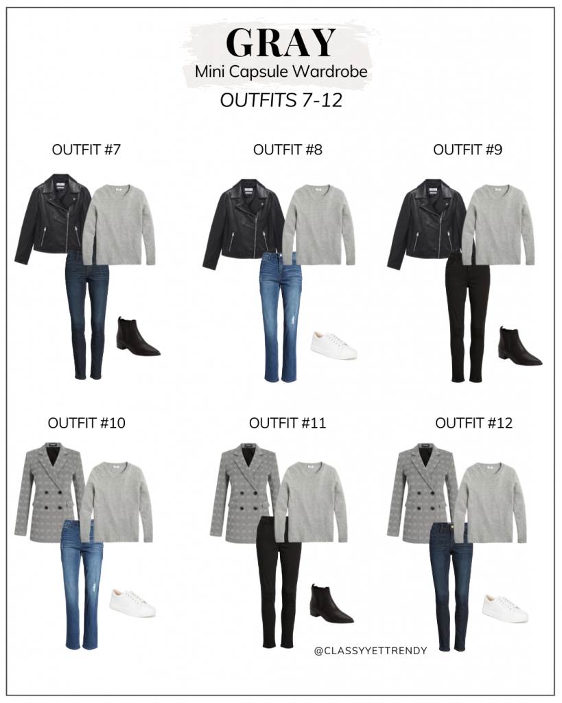 Gray Mini Capsule Wardrobe | 10 Pieces = 18 Outfits - Classy Yet Trendy