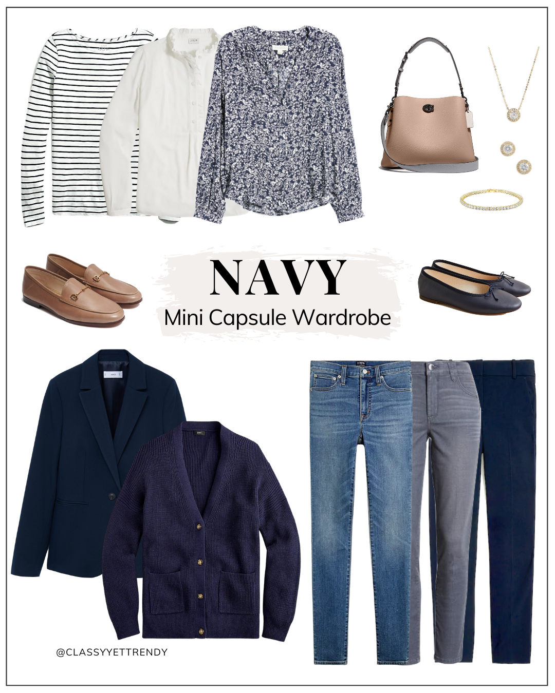navy travel wardrobe