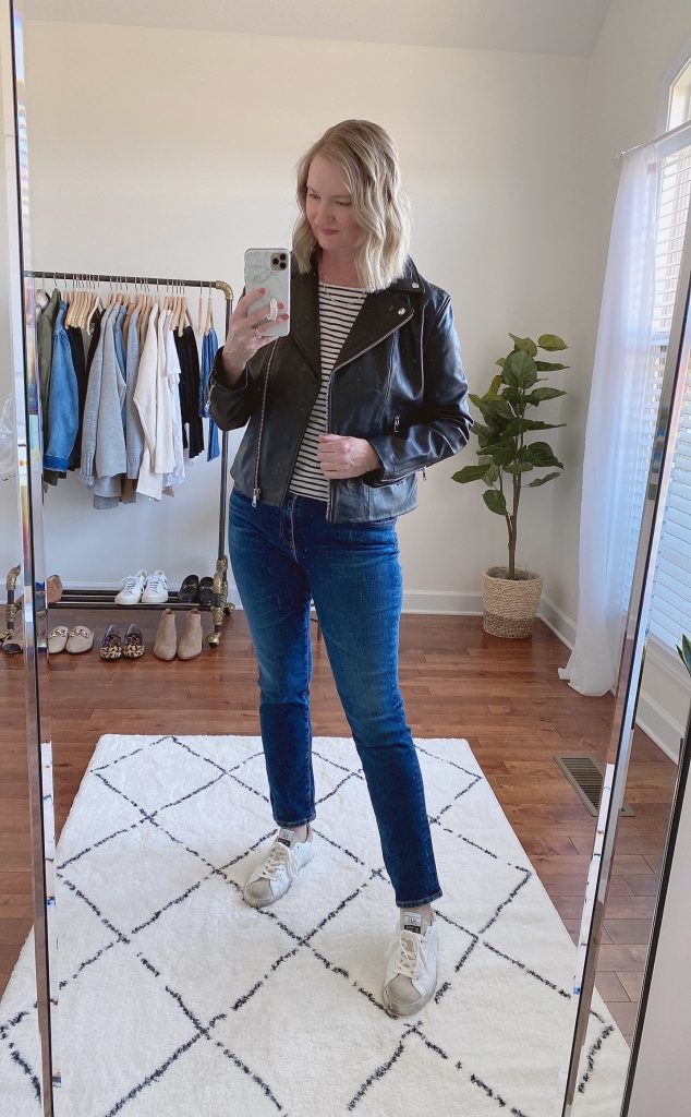Mango Leather Jacket Review Oct 2021 - outfit mirror