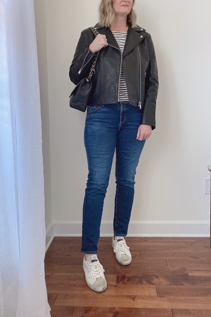 Mango Leather Jacket Review Oct 2021 - outfit straight