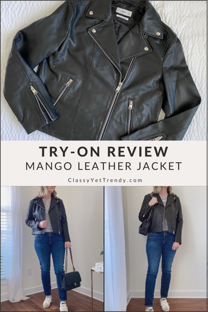 Try-On Review - Mango Leather Biker Jacket