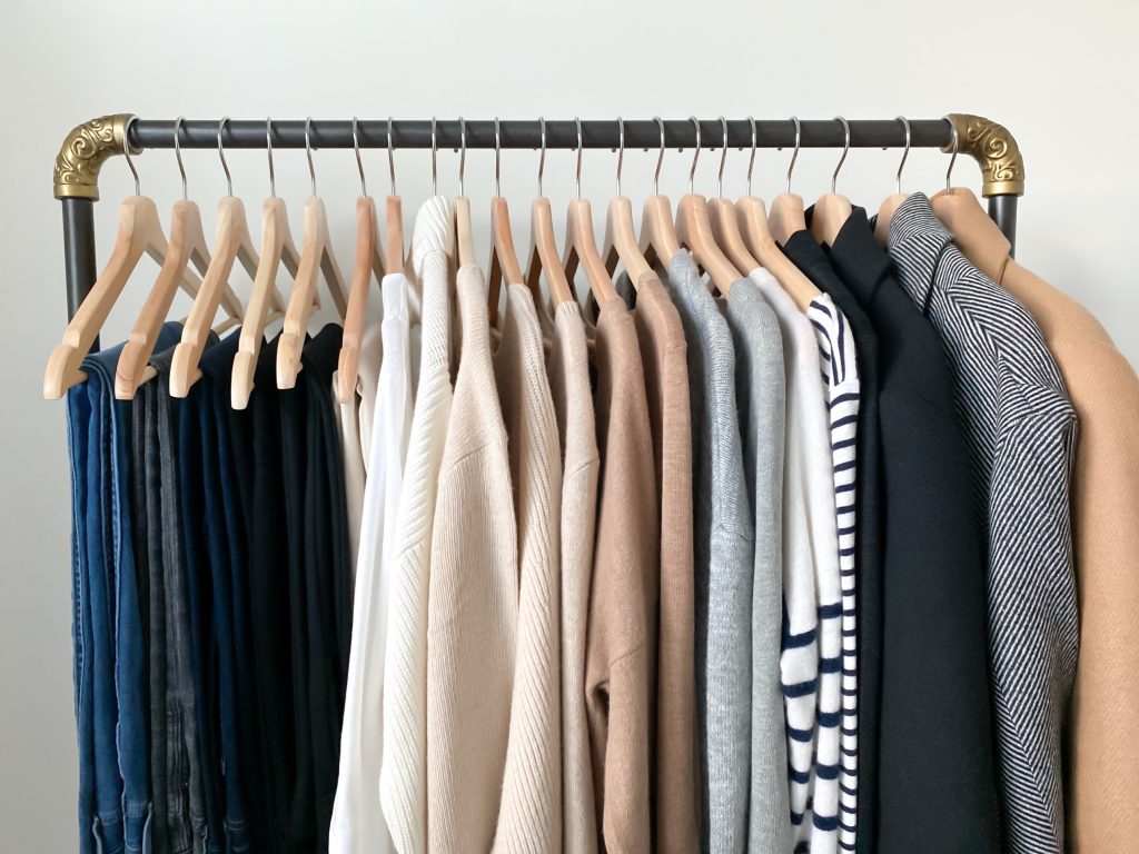 My Winter 2021 Classic Neutral Capsule Wardrobe - tops layers bottoms closeup