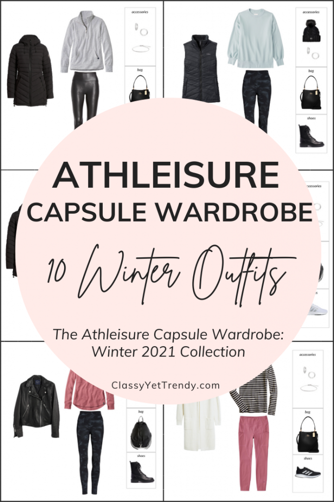 Athleisure Capsule Wardrobe Winter 2021 - 10 Outfits Pin