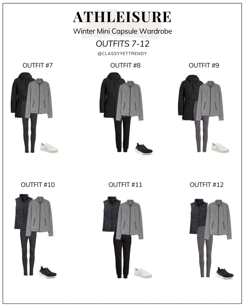 CLASSY YET TRENDY - ATHLEISURE WINTER MINI CAPSULE WARDROBE - OUTFITS 7-12