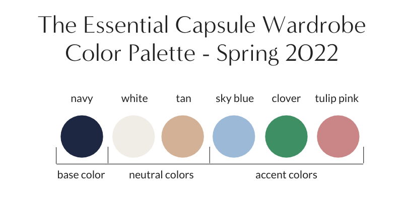 Essential Capsule Wardrobe Spring 2022 Color Palette