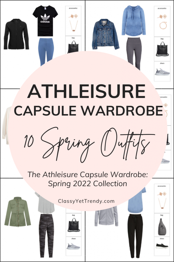 Athleisure Capsule Wardrobe Spring 2022 - 10 Outfits Pin