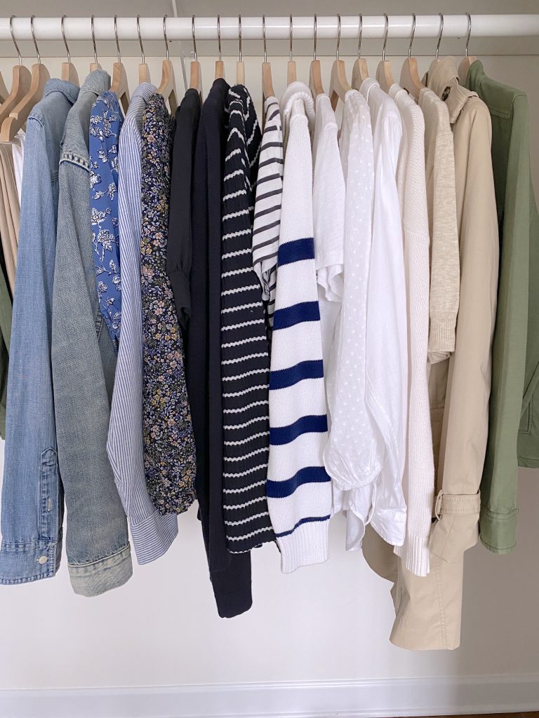 My Spring 2022 Capsule Wardrobe - closet tops layers