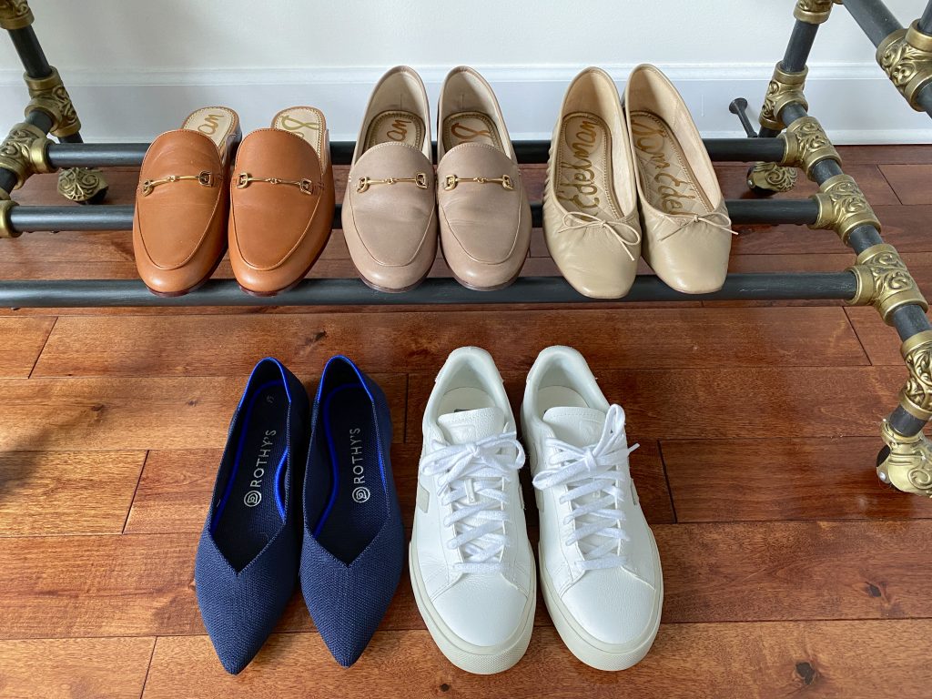 My Spring 2022 Capsule Wardrobe - clothes rack shoes