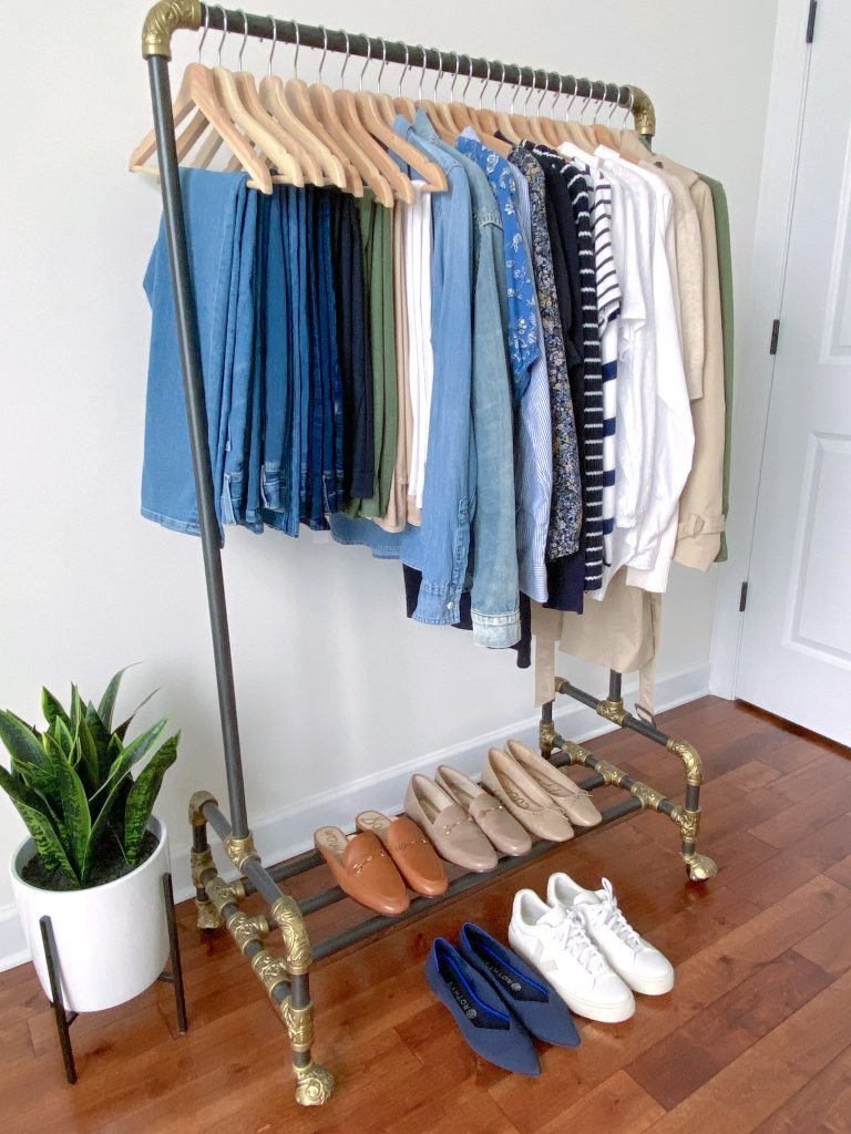 My Spring 2022 Capsule Wardrobe - clothes rack side