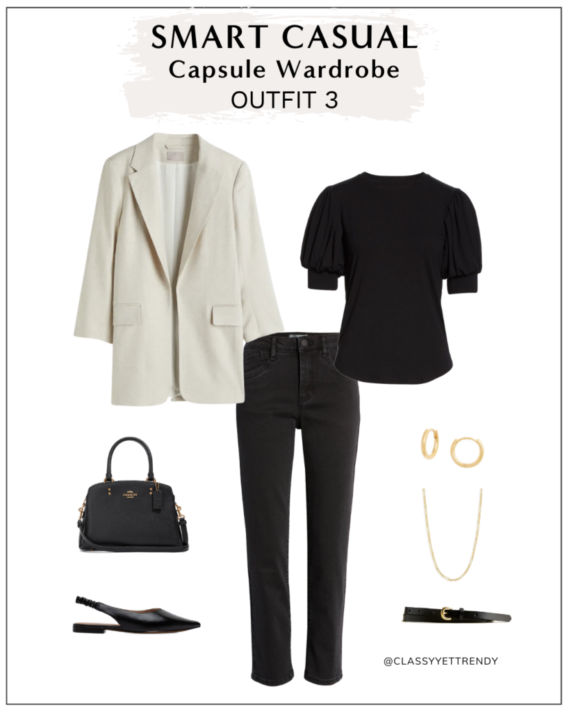 CLASSY YET TRENDY SMART CASUAL CAPSULE WARDROBE APRIL 2022 - OUTFIT 3