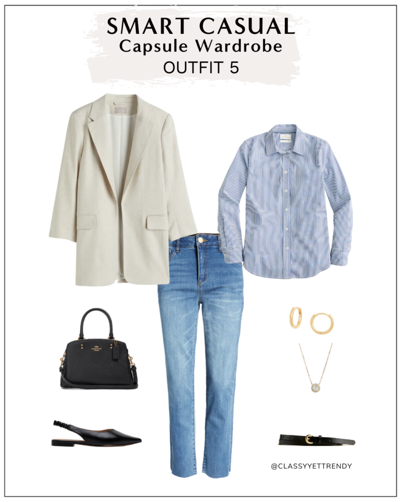 CLASSY YET TRENDY SMART CASUAL CAPSULE WARDROBE APRIL 2022 - OUTFIT 5