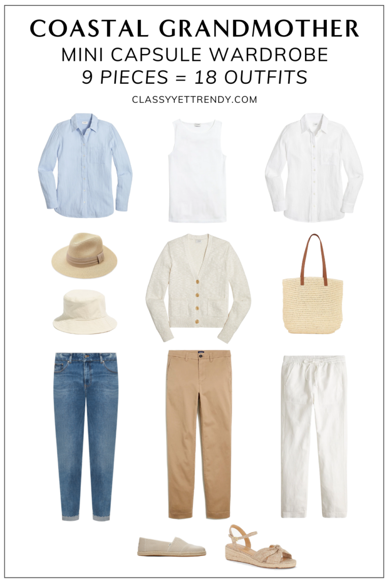 Coastal Grandmother Mini Capsule Wardrobe | 9 Pieces + Outfits