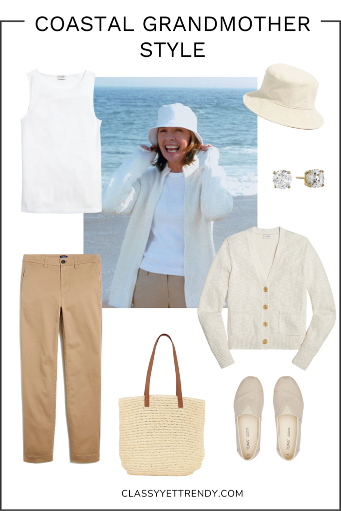 COASTAL GRANDMOTHER STYLE - DIANE KEATON SOMETHINGS GOTTA GIVE BEACH