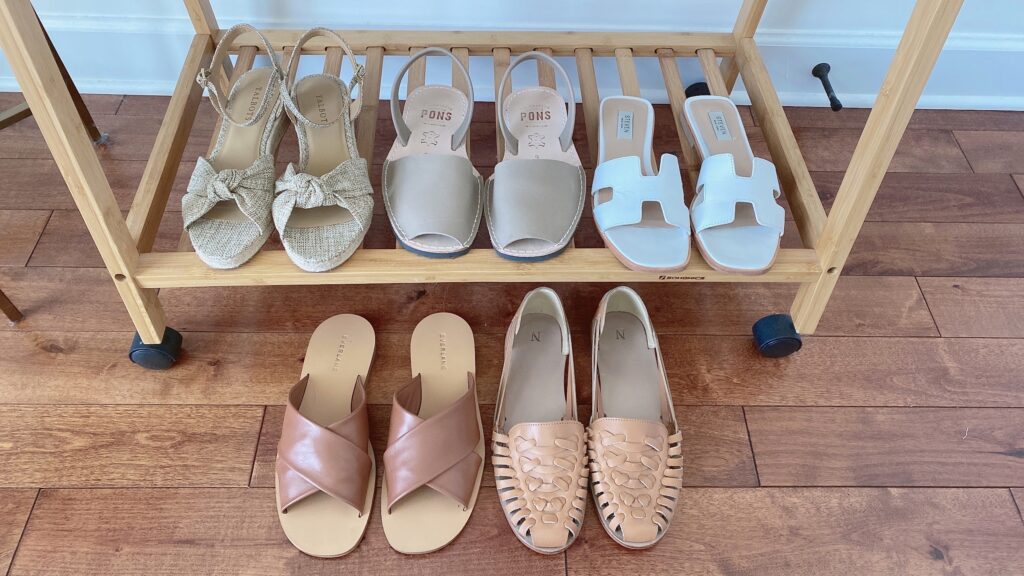 MY 25 PIECE COASTAL NEUTRAL COLOR CAPSULE WARDROBE SUMMER 2022 - shoes