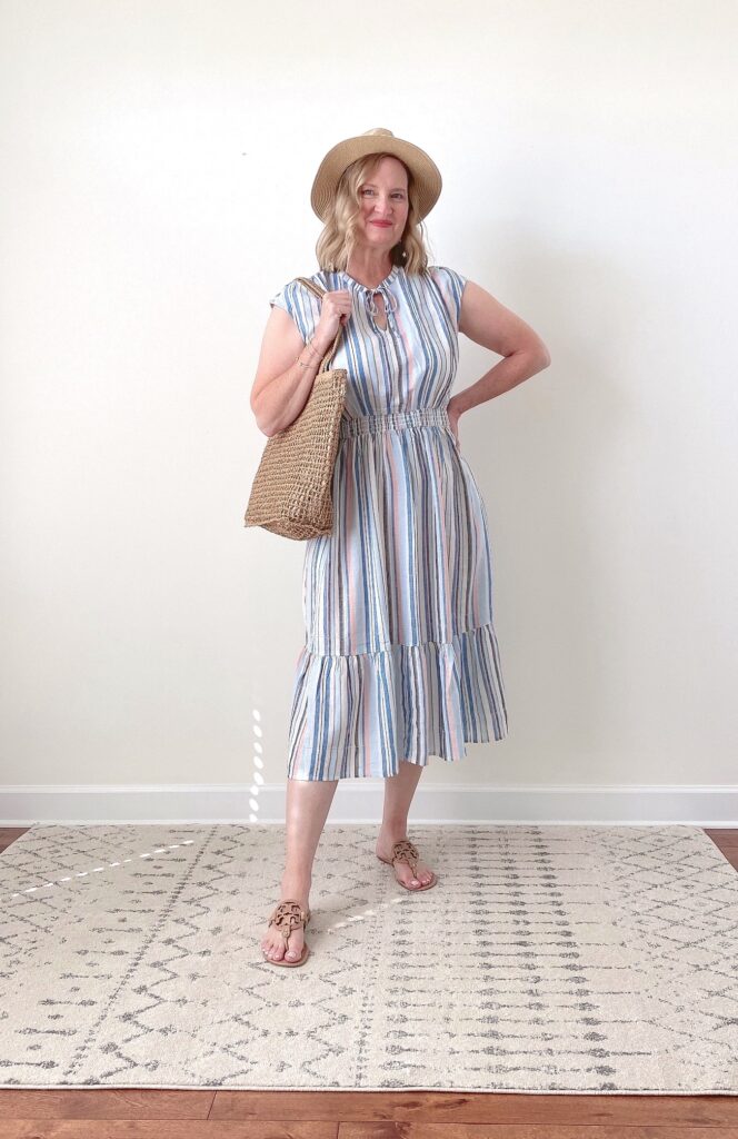 TWO WAYS TO WEAR A LINEN DRESS - OUTFIT 1 FULL