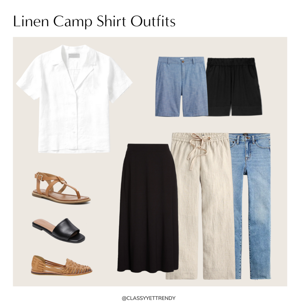 Linen Camp Shirt Outfits - clothes and shoes