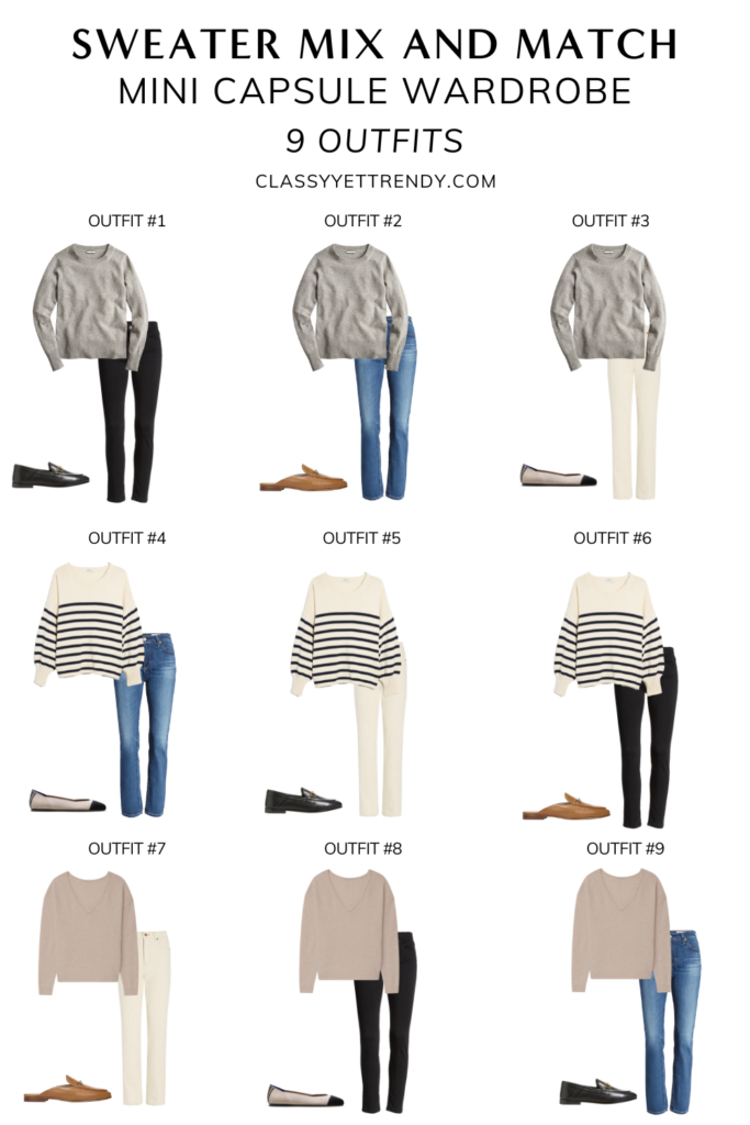 SWEATERS MIX AND MATCH OUTFITS FALL 2022 - 9 OUTFITS
