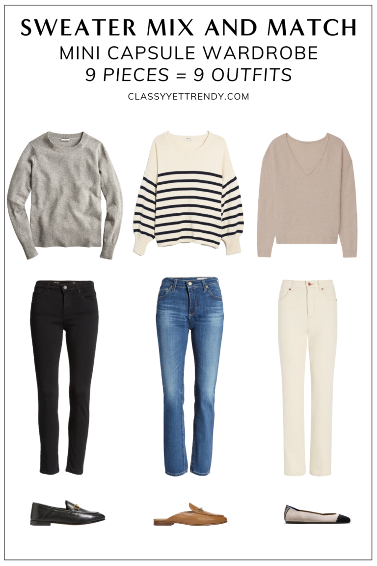 Sweaters Mix and Match Outfits: 9 Pieces = 27 Outfits